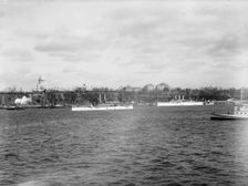 U.S.S. Maine and U.S.S. New York at Grant's Tomb, 1897 Apr 27. Creator: Unknown