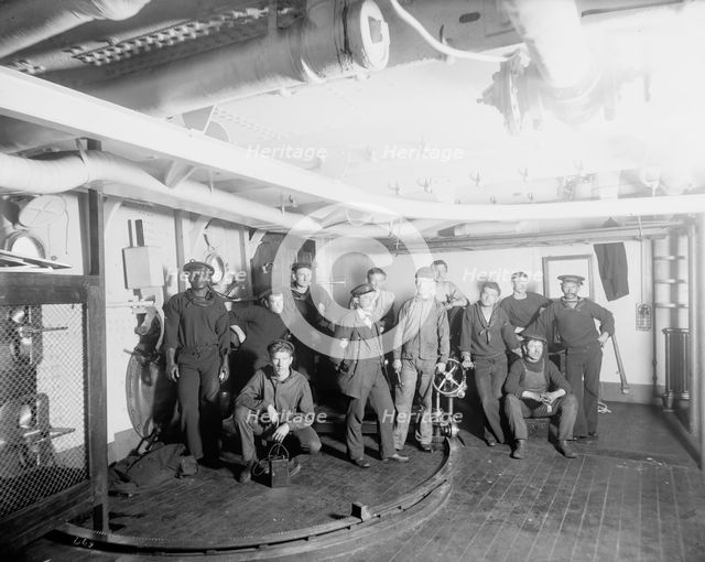 U.S.S. Maine, gunner's gang, 1896. Creator: William H. Jackson.