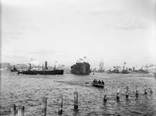 U.S.S. Maine, in the stream after the launching, 1889. Creator: Unknown