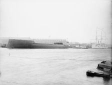 U.S.S. Maine, just after the launching, 1889. Creator: William H. Jackson