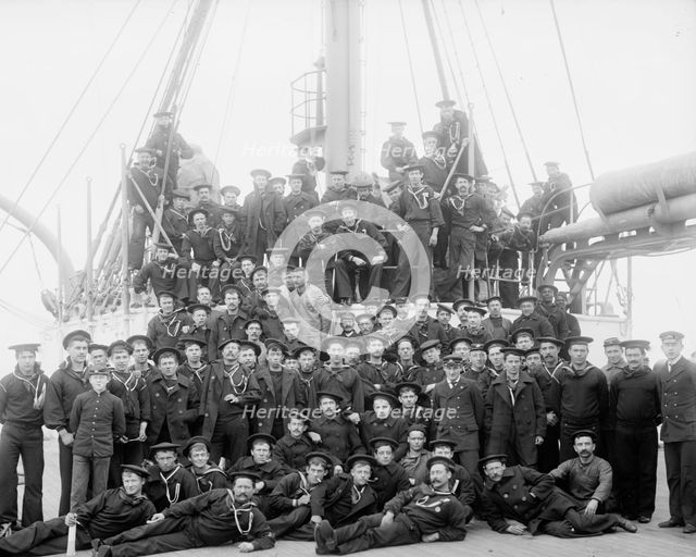 U.S.S. Maine, ship's company, 1896. Creator: William H. Jackson.