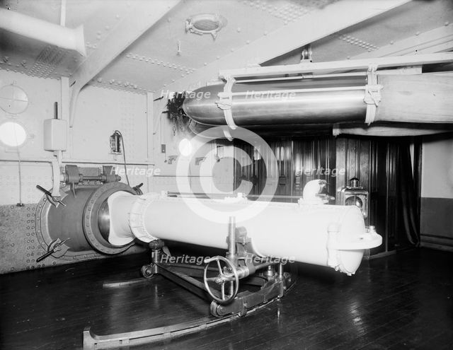 U.S.S. Maine, torpedo tube, (1896?). Creator: Unknown.