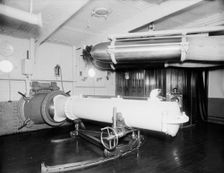 U.S.S. Maine, torpedo tube, (1896?). Creator: Unknown