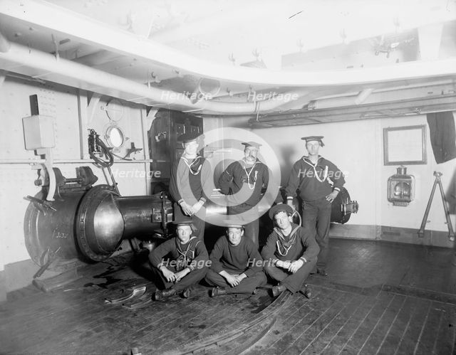 U.S.S. Maine, torpedo tube, (1896?). Creator: Unknown.