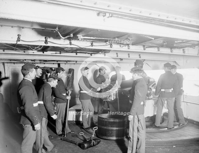 U.S.S. Massachusetts, 6 inch gun and crew, between 1896 and 1901. Creator: Unknown.