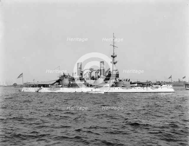 U.S.S. Massachusetts, 1899. Creator: William H. Jackson.