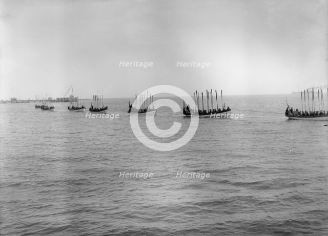 U.S.S. Massachusetts, boat drill, between 1896 and 1901. Creator: Unknown.