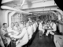 U.S.S. Massachusetts, crew at mess, between 1896 and 1901. Creator: Unknown