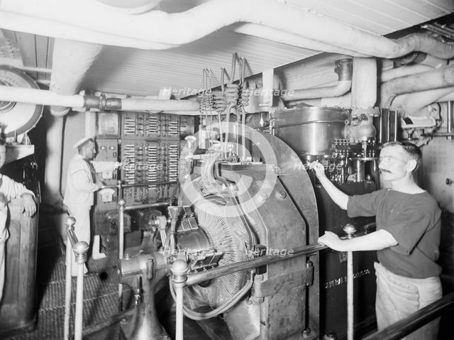 U.S.S. Massachusetts, dynamo room, between 1896 and 1901. Creator: Unknown.