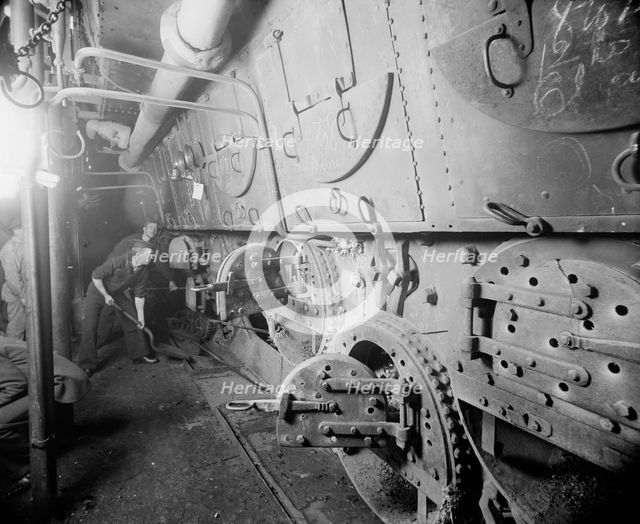 U.S.S. Massachusetts, fire room, between 1896 and 1901. Creator: Unknown.