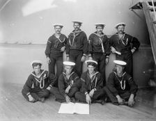 U.S.S. Massachusetts, group of seamen, between 1896 and 1901. Creator: William H. Jackson