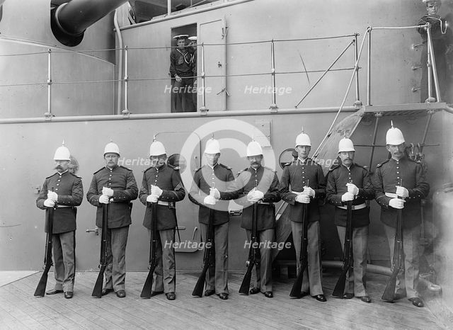 U.S.S. Massachusetts, marine guard, between 1896 and 1901. Creator: Unknown.