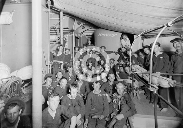 U.S.S. Massachusetts, ready to turn in, between 1896 and 1901. Creator: William S. Davis.