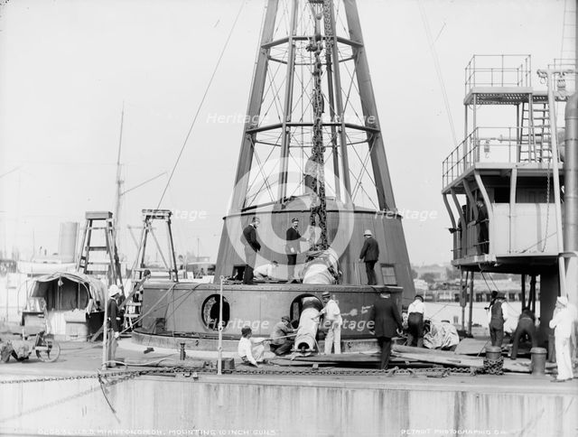 U.S.S. Miantonomoh, mounting 10 inch guns, between 1891 and 1901. Creator: Edward H Hart.