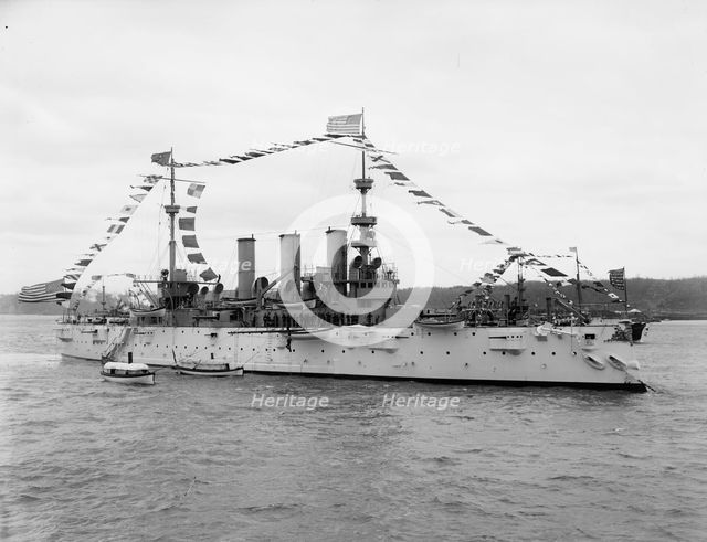 U.S.S. New York, 1899 Apr 27. Creator: William H. Jackson.
