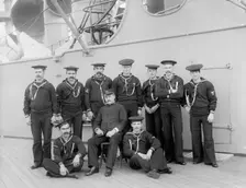 U.S.S. New York, carpenter's gang, between 1893 and 1901. Creator: William H. Jackson