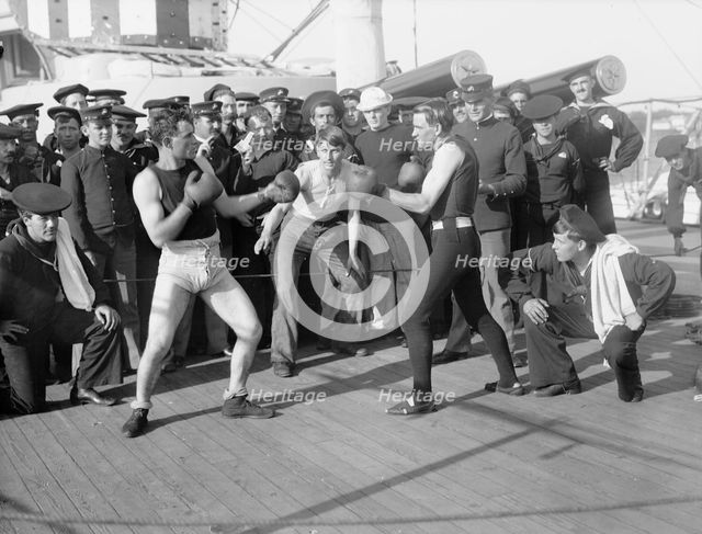 U.S.S. New York, a 10-round bout, anniversary of Santiago, 1899 July 3. Creator: Unknown.