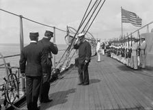 U.S.S. New York, Admiral Farquhar leaving the ship, 1899, 1899. Creator: Unknown
