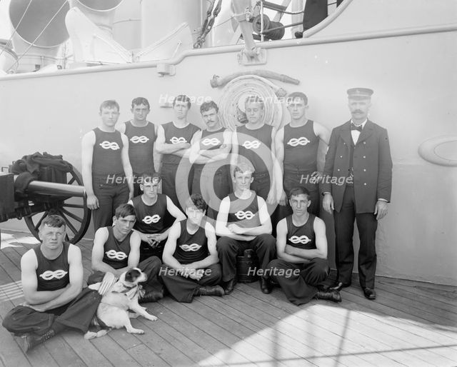 U.S.S. New York, apprentice boat crew, anniversary of Santiago, 1899 July 3. Creator: Unknown.