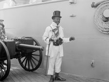 U.S.S. New York, Lord Cassidy, the colored mascot, anniversary of Santiago, 1899 July 3. Creator: Unknown