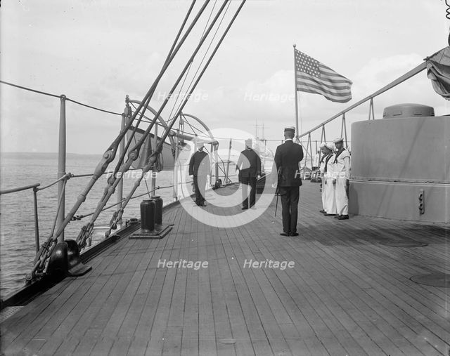 U.S.S. New York, morning report, between 1893 and 1901. Creator: William H. Jackson.
