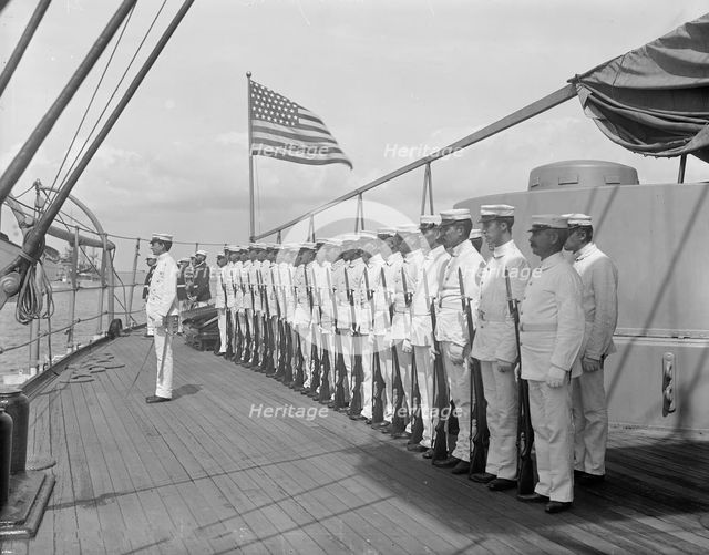 U.S.S. New York, marine guard, between 1893 and 1901. Creator: William H. Jackson.