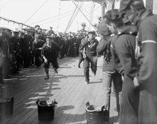U.S.S. New York, spud race, anniversary of Santiago, 1899 July 3. Creator: Unknown