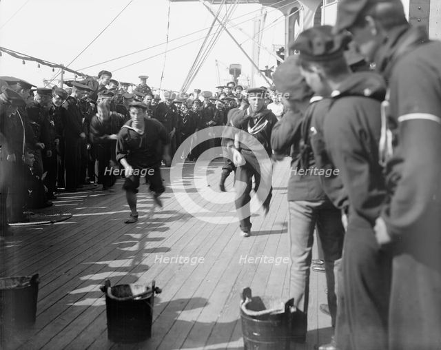 U.S.S. New York, spud race, anniversary of Santiago, 1899 July 3. Creator: Unknown.