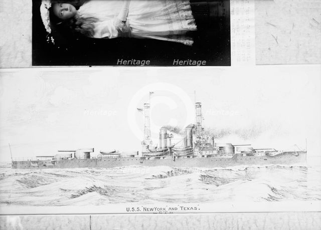 U.S.S. New York - Picture of Proposed Sister Ships 'New York' And 'Texas', 1912. Creator: Harris & Ewing.