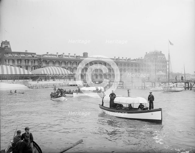 U.S.S. New York, return of landing party, between 1893 and 1901. Creator: Unknown.