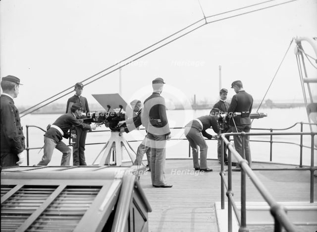 U.S.S. Newark, machine guns, between 1891 and 1901. Creator: Unknown.