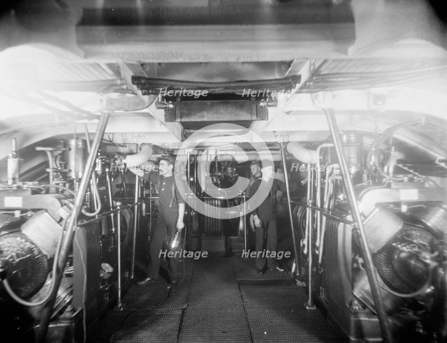 U.S.S. Newark, dynamo room, between 1891 and 1901. Creator: William H. Jackson.