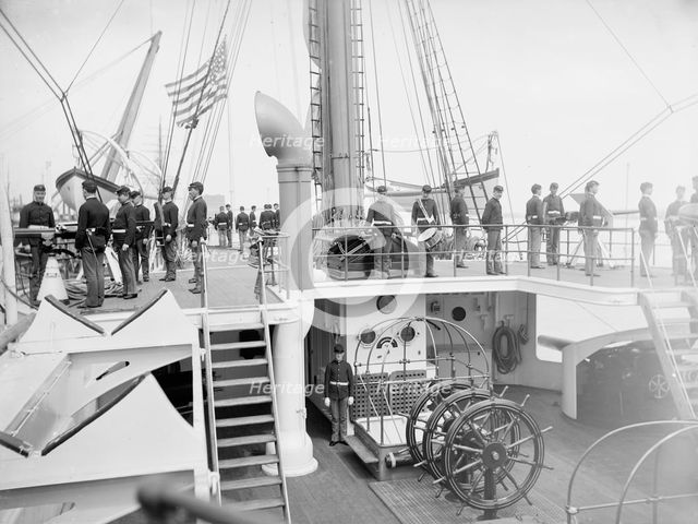 U.S.S. Newark, gun drill, between 1891 and 1901. Creator: Unknown.