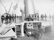 U.S.S. Newark, gun drill, between 1891 and 1901. Creator: Unknown
