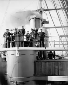 U.S.S. Newark, the bridge, between 1891 and 1901. Creator: Unknown