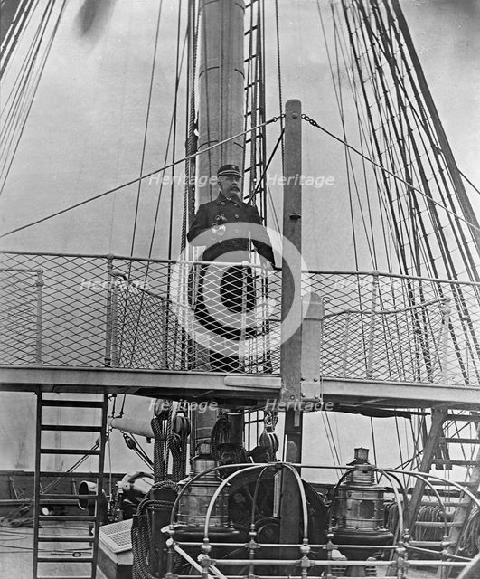 U.S.S. Pensacola, Capt. Dewey on the bridge, between 1890 and 1901. Creator: Unknown.