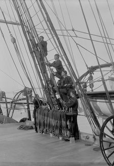 U.S.S. Richmond, "stand by to lay aloft", between 1890 and 1901. Creator: Unknown
