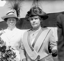 U.S.S. Texas - Mrs. O.B. Colquitt, Wife of Governor of Texas, with Mrs. B. T. Bonner, 1912. Creator: Harris & Ewing
