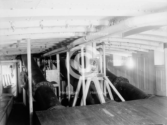 U.S.S. Vesuvius, barrels of dynamite guns, between 1886 and 1901. Creator: Unknown.