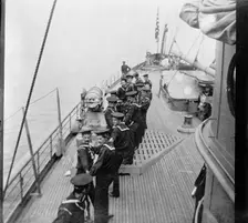 U.S.S. Yankee, "All hands on the boat falls", between 1898 and 1901. Creator: Unknown