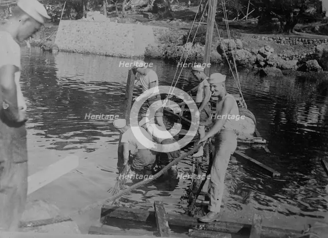 U.S. sailors build targets, between c1915 and c1920. Creator: Bain News Service.