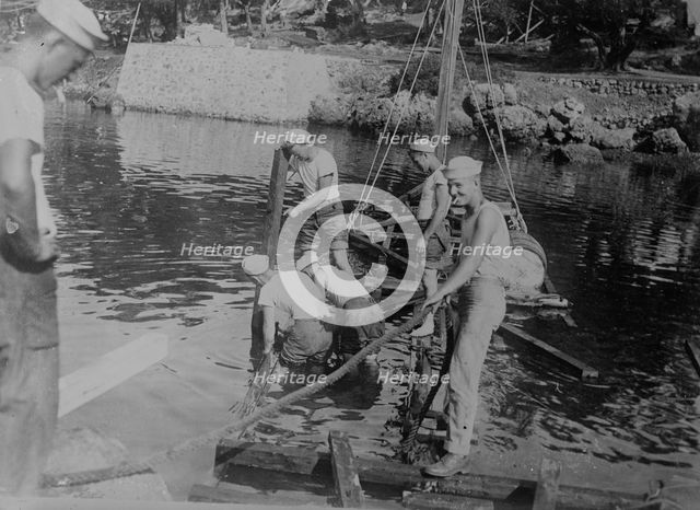 U.S. sailors build targets, between c1915 and c1920. Creator: Bain News Service.