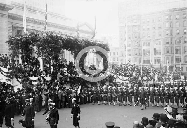 U.S. Sailors in Columbus Day Parade, between c1910 and c1915. Creator: Bain News Service.