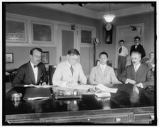 U.S. Shipping Board signing contract w/China, between 1910 and 1920. Creator: Harris & Ewing
