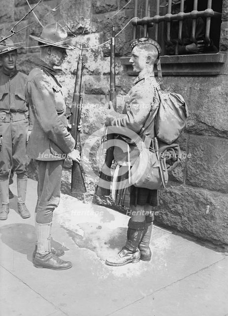 U.S. soldier & Canadian "Kiltie", 16 Jul 1917. Creator: Bain News Service.