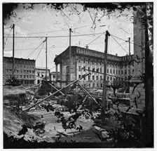 U.S. Treasury before completion. Washington, D.C., ca. 1860. Creator: Unknown
