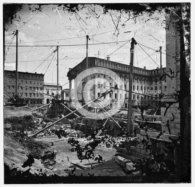 U.S. Treasury before completion. Washington, D.C., ca. 1860. Creator: Unknown.