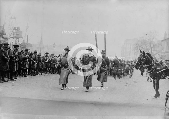 U.S. troops at landing port, France, 3 Nov 1917. Creator: Bain News Service.