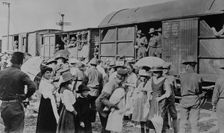 U.S. troops in France, 1917 or 1918. Creator: Bain News Service