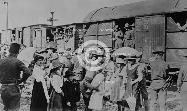 U.S. troops in France, 1917 or 1918. Creator: Bain News Service.